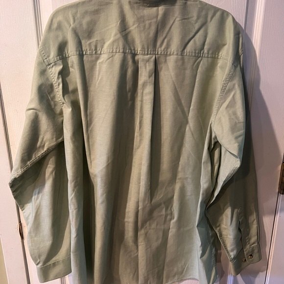 LL Bean Oxford Shirt Mens sz L Traditional Fit Button front green Wrinkle Free - Picture 3 of 7